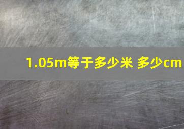 1.05m等于多少米 多少cm